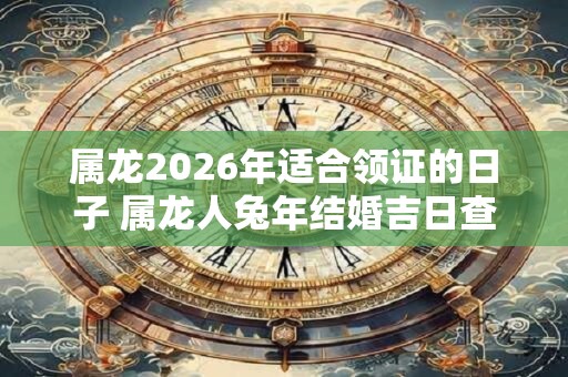 属龙2026年适合领证的日子 属龙人兔年结婚吉日查询