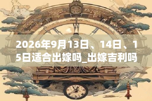 2026年9月13日、14日、15日适合出嫁吗_出嫁吉利吗