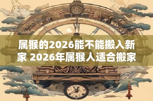 属猴的2026能不能搬入新家 2026年属猴人适合搬家吗