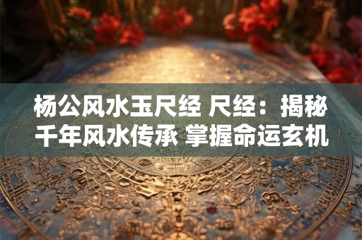 杨公风水玉尺经 尺经：揭秘千年风水传承 掌握命运玄机