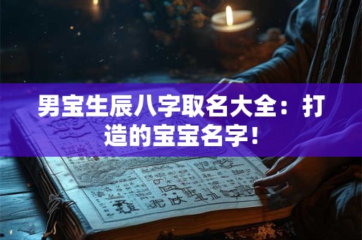 男宝生辰八字取名大全：打造的宝宝名字！
