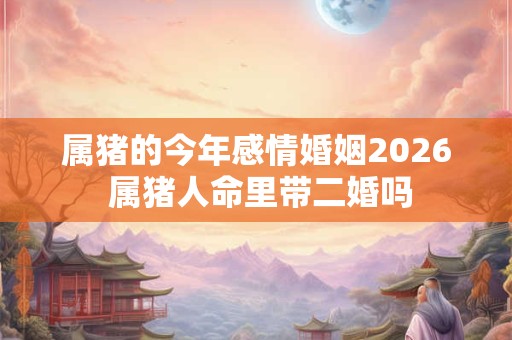 属猪的今年感情婚姻2026 属猪人命里带二婚吗