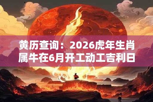 黄历查询：2026虎年生肖属牛在6月开工动工吉利日子