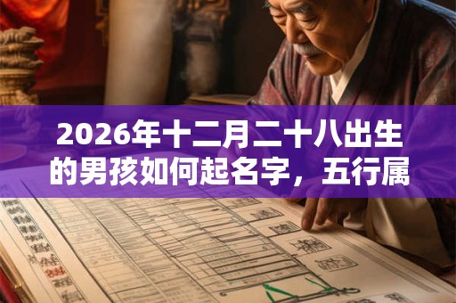 2026年十二月二十八出生的男孩如何起名字，五行属什么