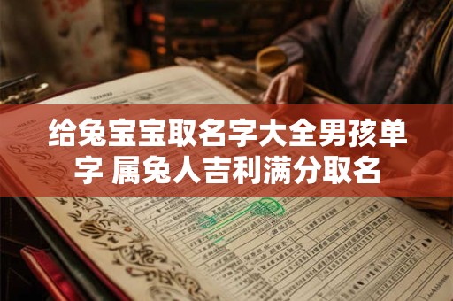 给兔宝宝取名字大全男孩单字 属兔人吉利满分取名