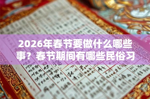 2026年春节要做什么哪些事？春节期间有哪些民俗习俗？