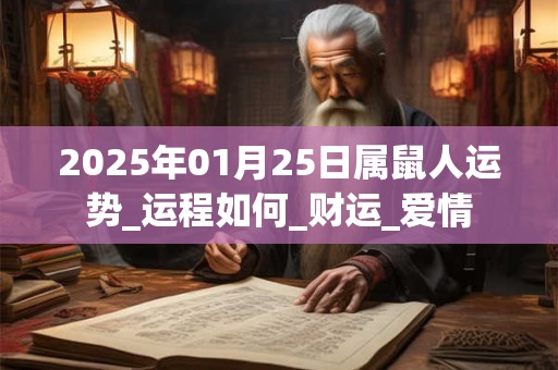 2025年01月25日属鼠人运势_运程如何_财运_爱情