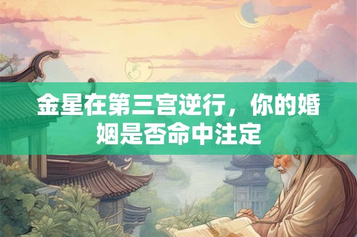 金星在第三宫逆行，你的婚姻是否命中注定