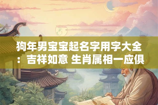 狗年男宝宝起名字用字大全：吉祥如意 生肖属相一应俱全！