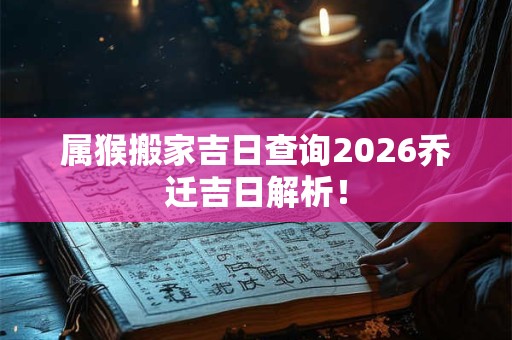 属猴搬家吉日查询2026乔迁吉日解析！