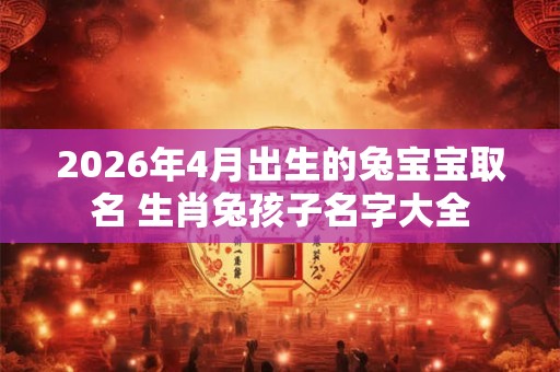 2026年4月出生的兔宝宝取名 生肖兔孩子名字大全