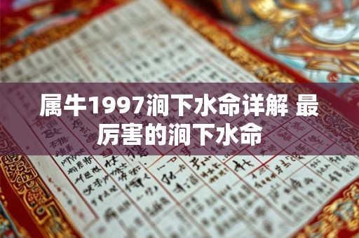 属牛1997涧下水命详解 最厉害的涧下水命