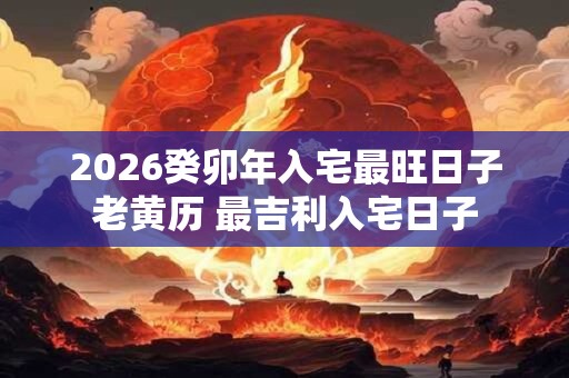 2026癸卯年入宅最旺日子老黄历 最吉利入宅日子