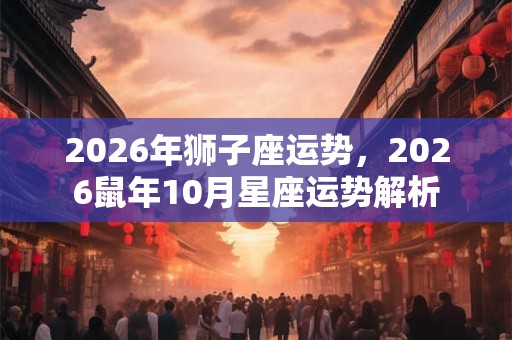 2026年狮子座运势，2026鼠年10月星座运势解析
