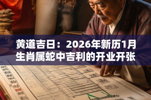 黄道吉日：2026年新历1月生肖属蛇中吉利的开业开张好日子？