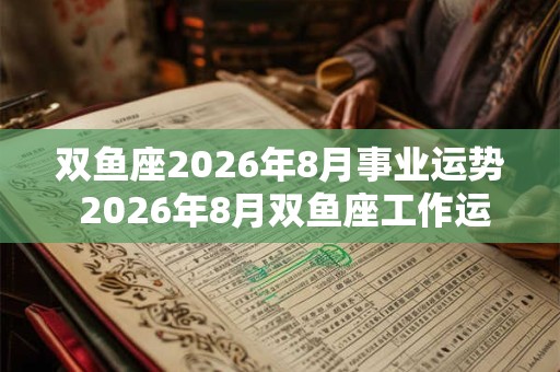 双鱼座2026年8月事业运势 2026年8月双鱼座工作运程详解