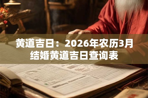 黄道吉日：2026年农历3月结婚黄道吉日查询表