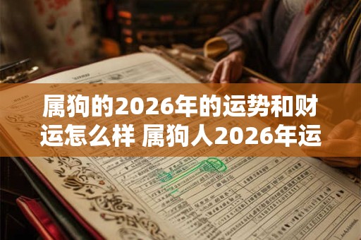属狗的2026年的运势和财运怎么样 属狗人2026年运势如何