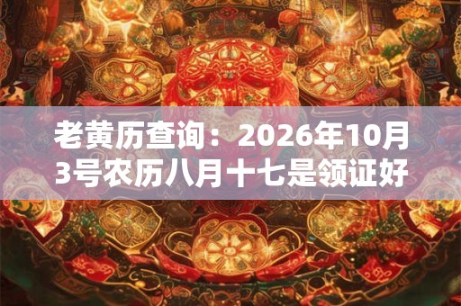 老黄历查询：2026年10月3号农历八月十七是领证好日子吗
