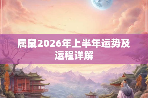 属鼠2026年上半年运势及运程详解