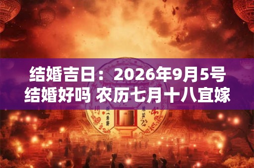 结婚吉日：2026年9月5号结婚好吗 农历七月十八宜嫁娶吗