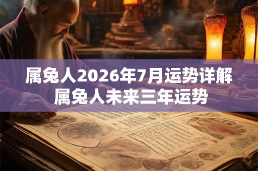 属兔人2026年7月运势详解 属兔人未来三年运势