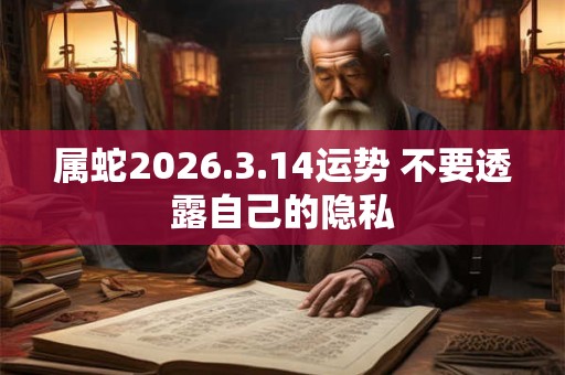属蛇2026.3.14运势 不要透露自己的隐私