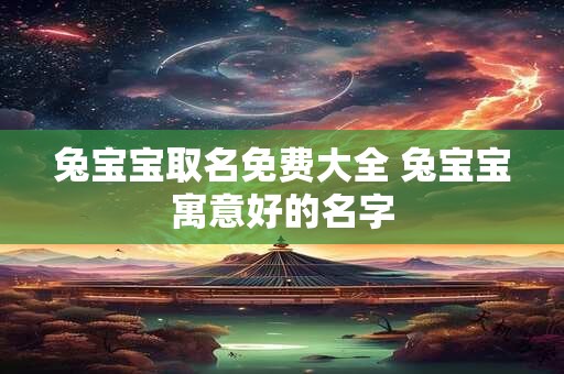 兔宝宝取名免费大全 兔宝宝寓意好的名字