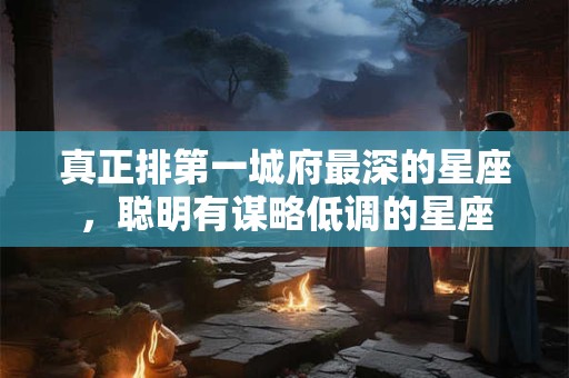 真正排第一城府最深的星座，聪明有谋略低调的星座