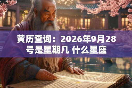 黄历查询：2026年9月28号是星期几 什么星座
