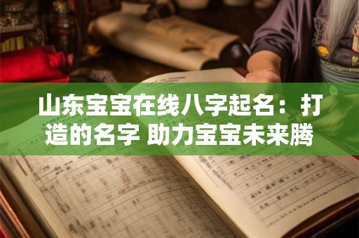 山东宝宝在线八字起名：打造的名字 助力宝宝未来腾飞