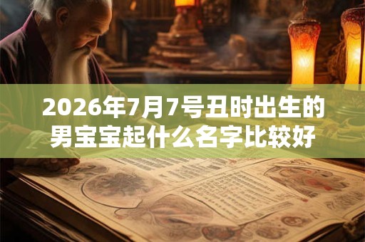 2026年7月7号丑时出生的男宝宝起什么名字比较好