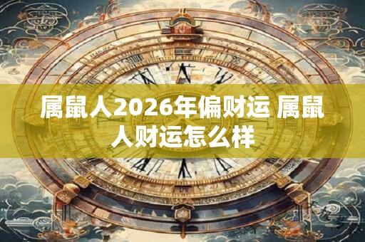 属鼠人2026年偏财运 属鼠人财运怎么样