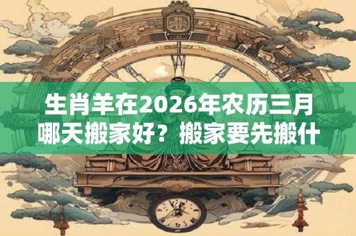 生肖羊在2026年农历三月哪天搬家好？搬家要先搬什么好？