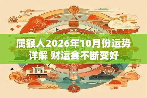 属猴人2026年10月份运势详解 财运会不断变好