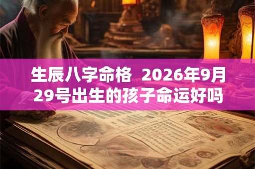 生辰八字命格  2026年9月29号出生的孩子命运好吗