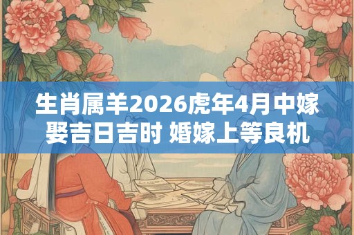 生肖属羊2026虎年4月中嫁娶吉日吉时 婚嫁上等良机