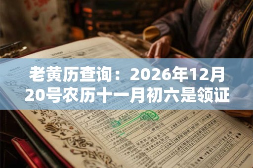 老黄历查询：2026年12月20号农历十一月初六是领证吉日吗