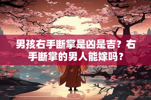 男孩右手断掌是凶是吉？右手断掌的男人能嫁吗？