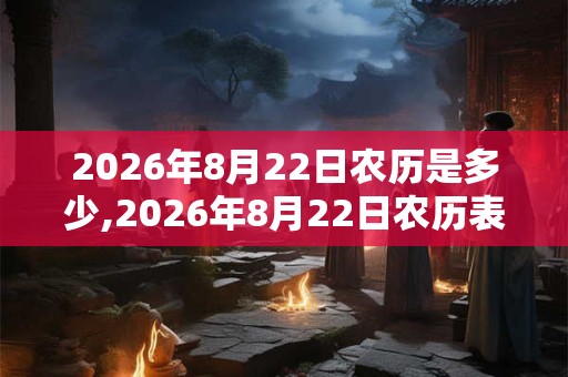 2026年8月22日农历是多少,2026年8月22日农历表
