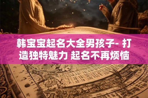 韩宝宝起名大全男孩子- 打造独特魅力 起名不再烦恼！