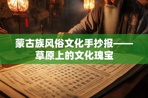 蒙古族风俗文化手抄报——草原上的文化瑰宝
