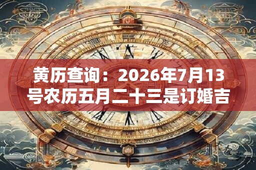 黄历查询：2026年7月13号农历五月二十三是订婚吉日吗
