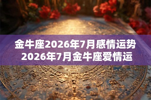 金牛座2026年7月感情运势 2026年7月金牛座爱情运程详解