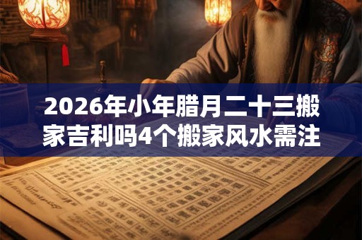 2026年小年腊月二十三搬家吉利吗4个搬家风水需注意！
