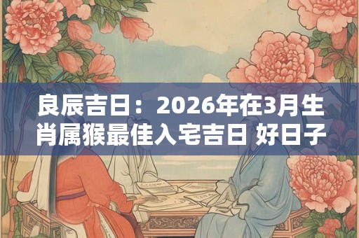 良辰吉日：2026年在3月生肖属猴最佳入宅吉日 好日子分析