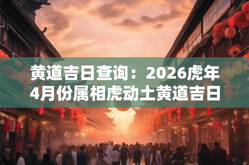 黄道吉日查询：2026虎年4月份属相虎动土黄道吉日查询