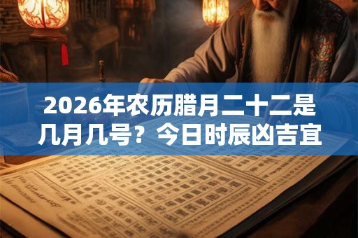 2026年农历腊月二十二是几月几号？今日时辰凶吉宜忌