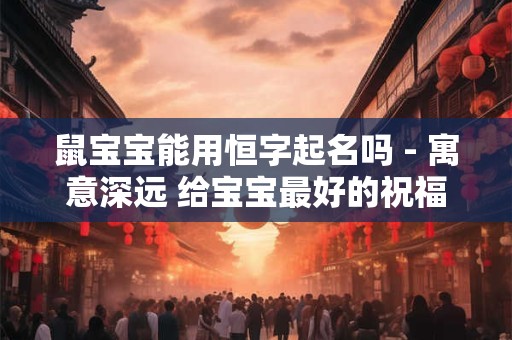 鼠宝宝能用恒字起名吗 - 寓意深远 给宝宝最好的祝福