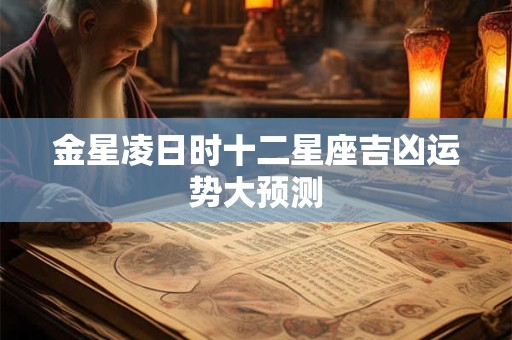 金星凌日时十二星座吉凶运势大预测